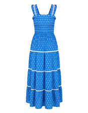India & Mills Maddie Tiered Midi Dress, Blue (BLUE), large