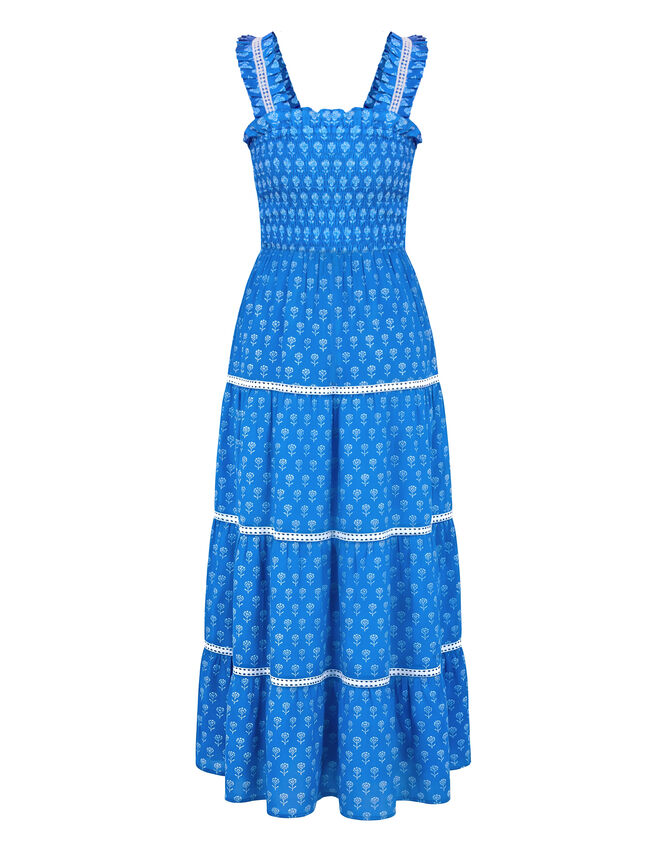 India & Mills Maddie Tiered Midi Dress, Blue (BLUE), large