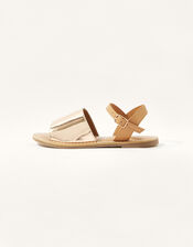 Mirror Zeta Peep-Toe Sandals, Gold (ROSE GOLD), large