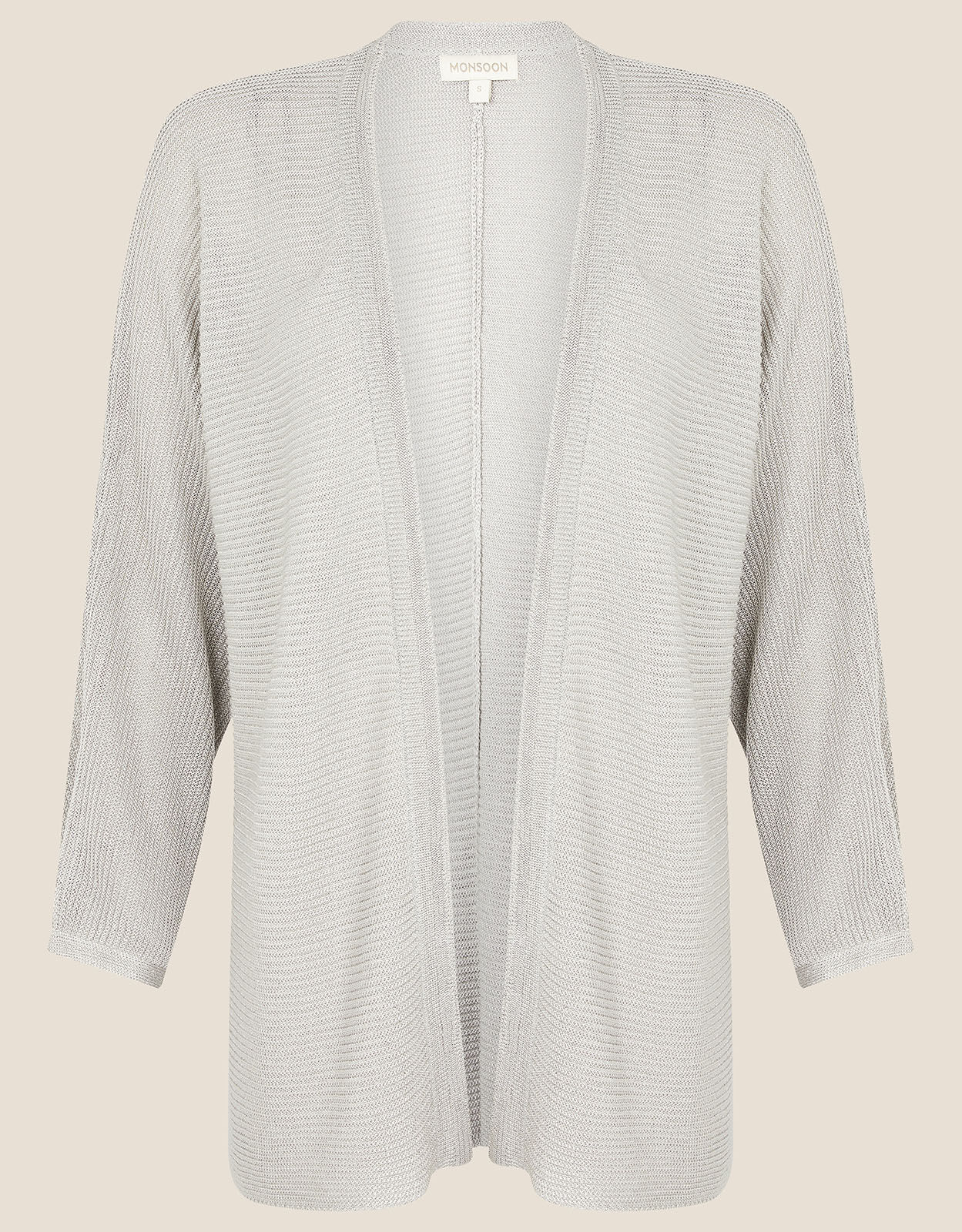 Sari Textured Cardigan Silver Cardigans Monsoon Global