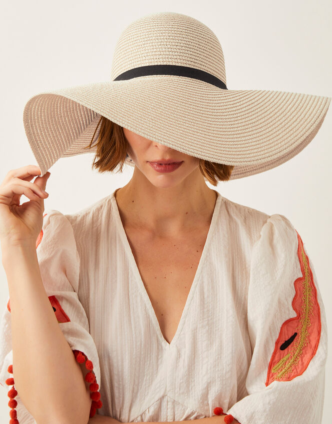 Mae Floppy Straw Sun Hat, , large