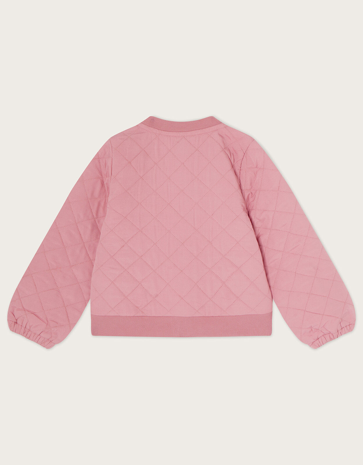 Sequin Floral Woven Quilted Bomber Jacket Pink