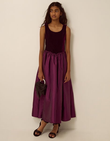 Ohio A-Line Velvet Prom Dress, Purple (PURPLE), large