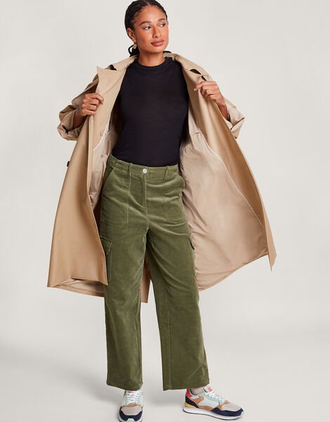 Luna Cord Cargo Trousers, Green (OLIVE), large