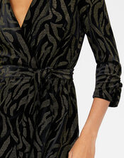 Nadia Nailhead Velvet Blazer Dress, Black (BLACK), large