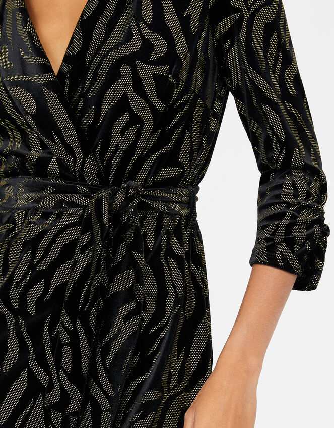 Nadia Nailhead Velvet Blazer Dress, Black (BLACK), large