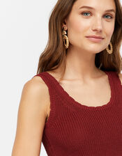 Shona Scallop Trim Vest, Orange (RUST), large