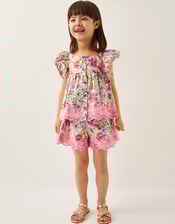 Floral Broderie Top and Shorts Set, Multi (MULTI), large