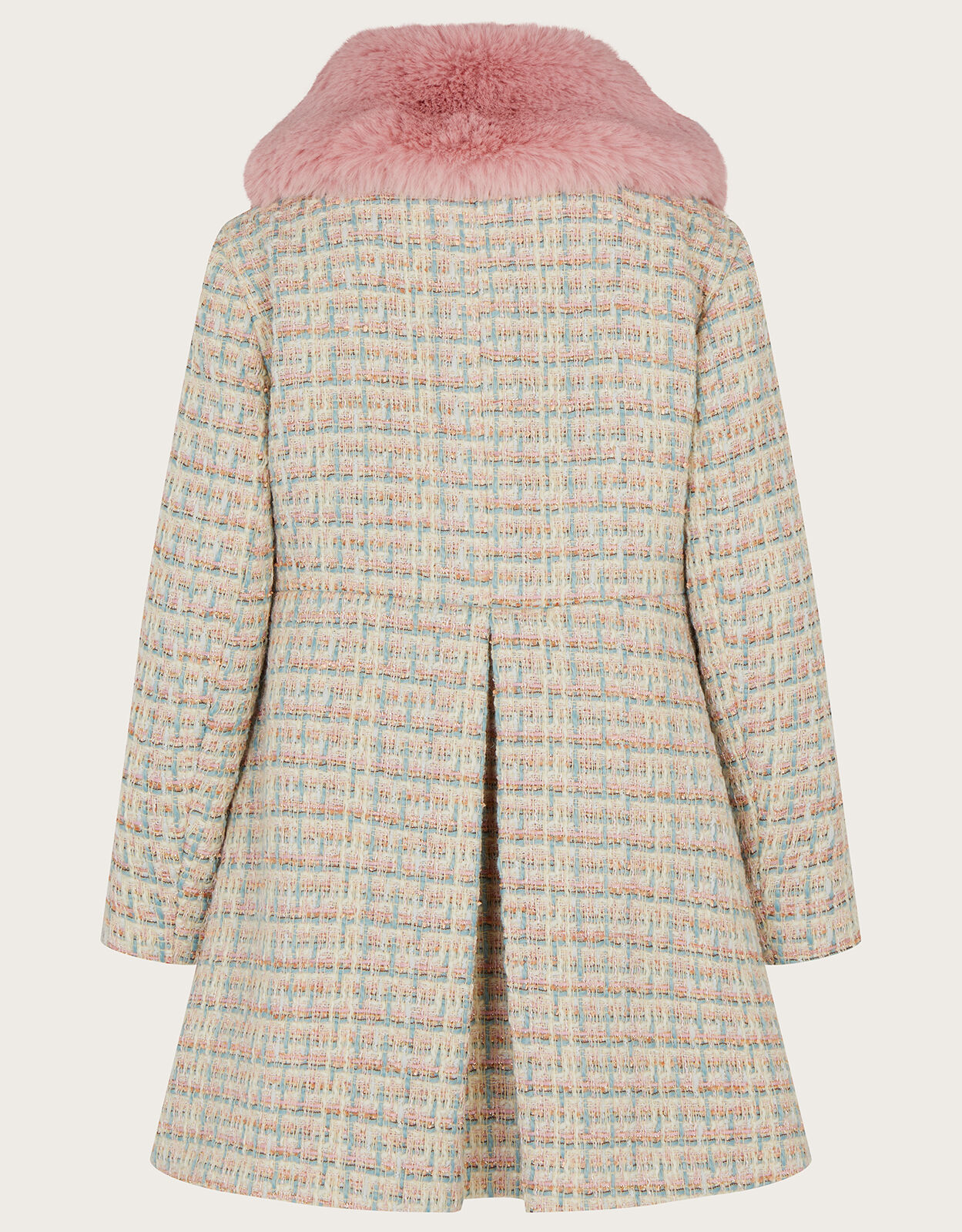 Tweed coat with fur collar cheap