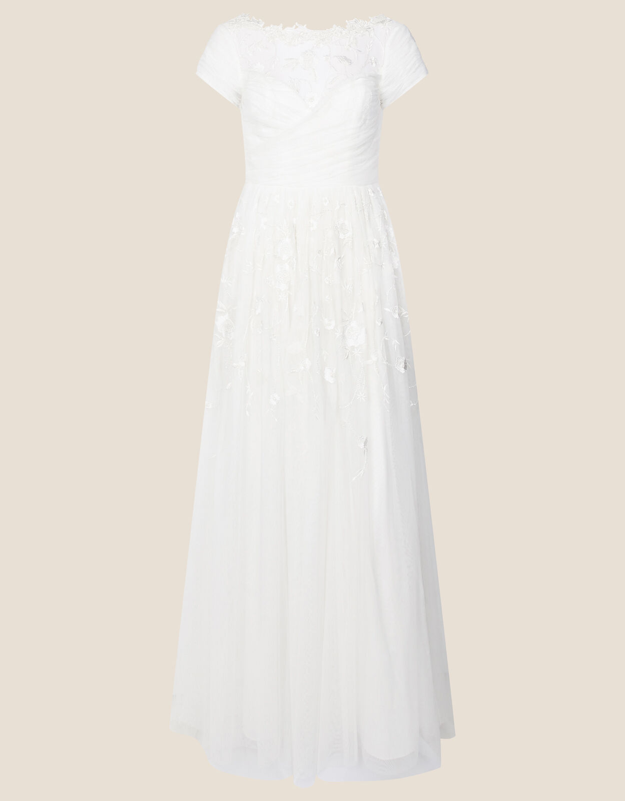 Sylvia Embroidered Bridal Dress Ivory