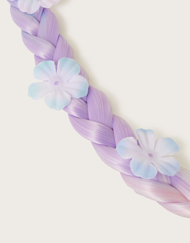 Floral Plait Faux Hair Band Extension, , large