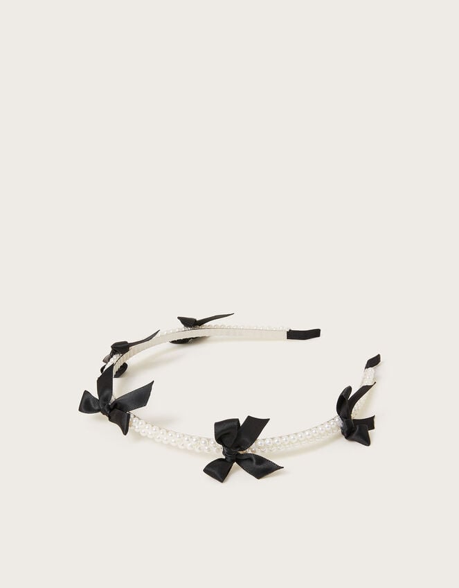 Carly Bow Pearl Headband, , large