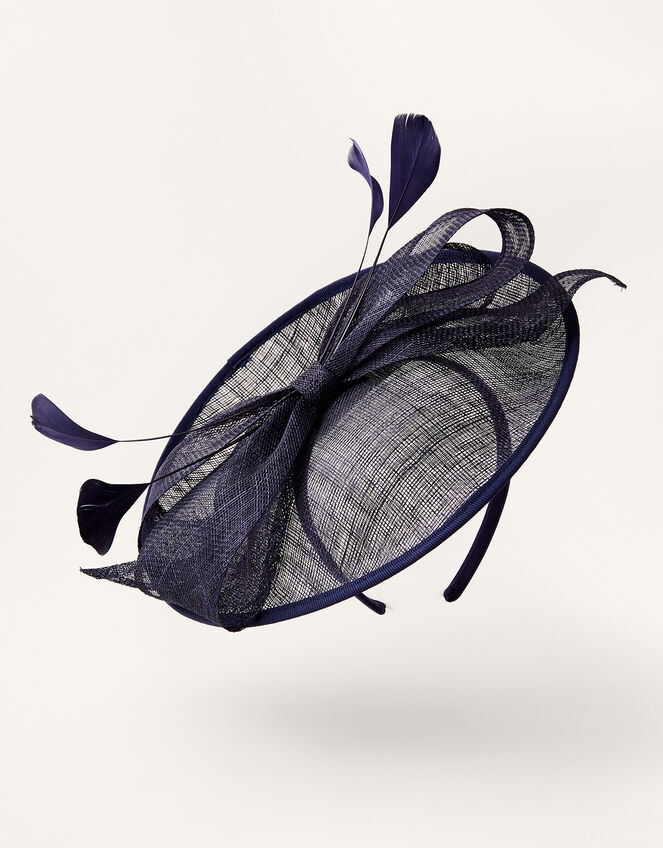 Bow Disc Fascinator , Blue (NAVY), large