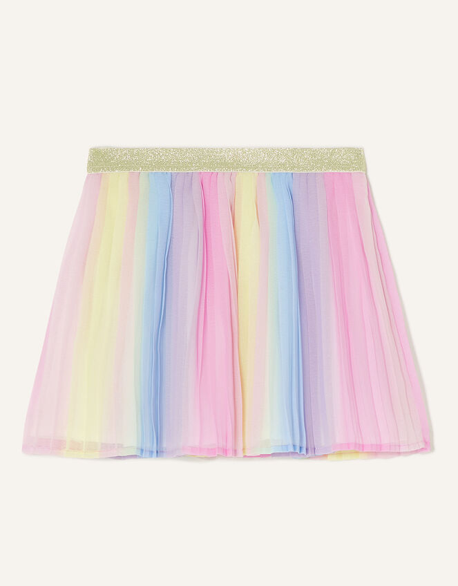 Ombre Stripe Pleated Skirt in Recycled Polyester, Multi (MULTI), large