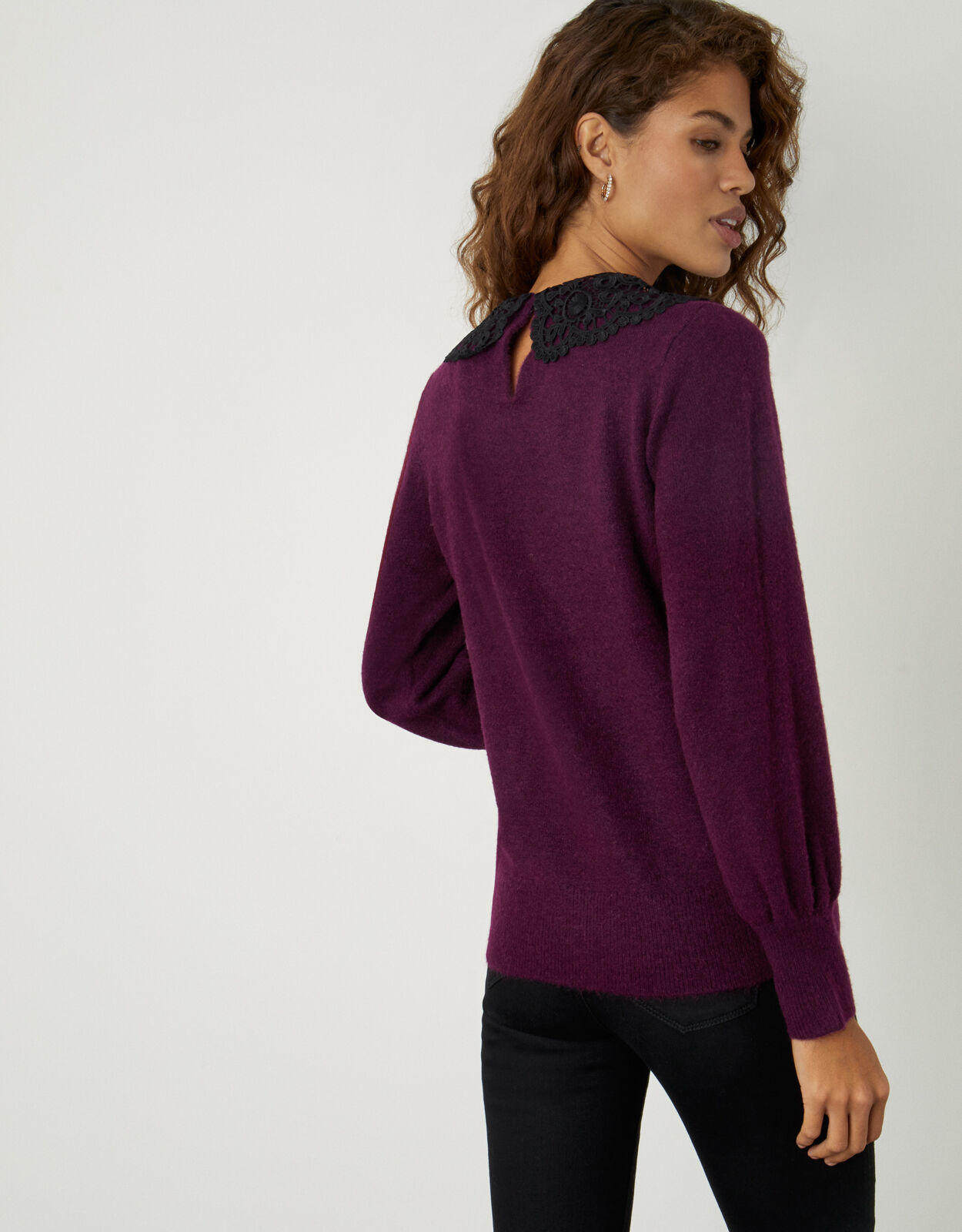 red jumper with collar