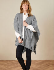 Tassel Knit Wrap Cover Up, , large