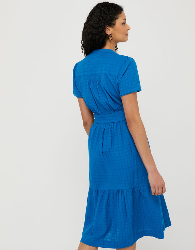 Hope Textured Tiered Midi Dress, Blue (BLUE), large
