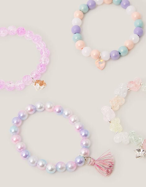 4-Pack Beaded Charm Bracelets , , large