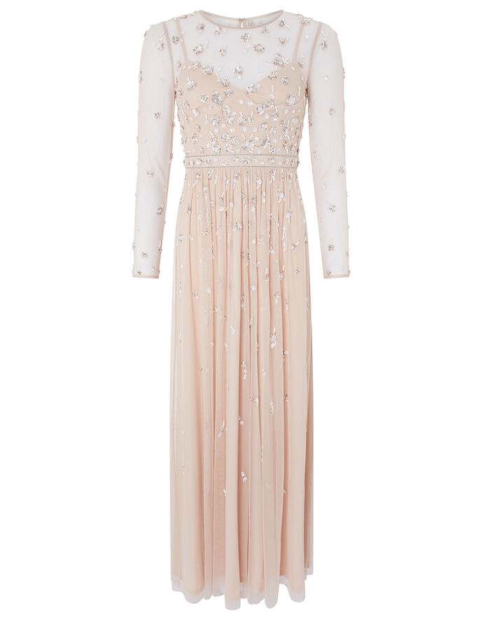 Harmony Pink 3D Floral Sequin Off-Shoulder Maxi Gown main image 0