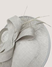 Lynelle Bow Disc Fascinator, Silver (SILVER), large