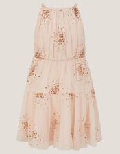 Tilly Sequin Tiered Party Dress, Pink (PINK), large