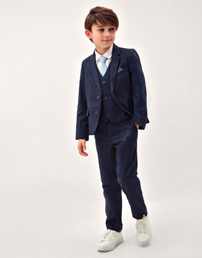 Harry Herringbone Suit Jacket, Blue (NAVY), large