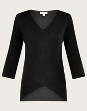 Smart Wrap Jumper with LENZING™ ECOVERO™ , Black (BLACK), large