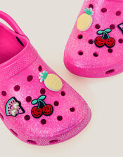 Glitter Fruity Charm Clogs, Pink (PINK), large