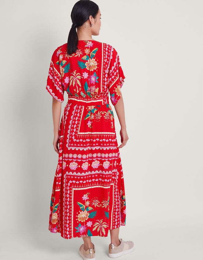 Sandie Floral Print Maxi Dress, Red (RED), large