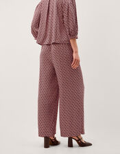 Netta Floral Print Wide Leg Trousers, Pink (PINK), large