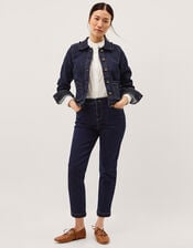 Safaia Straight Cropped Jeans, Blue (INDIGO), large