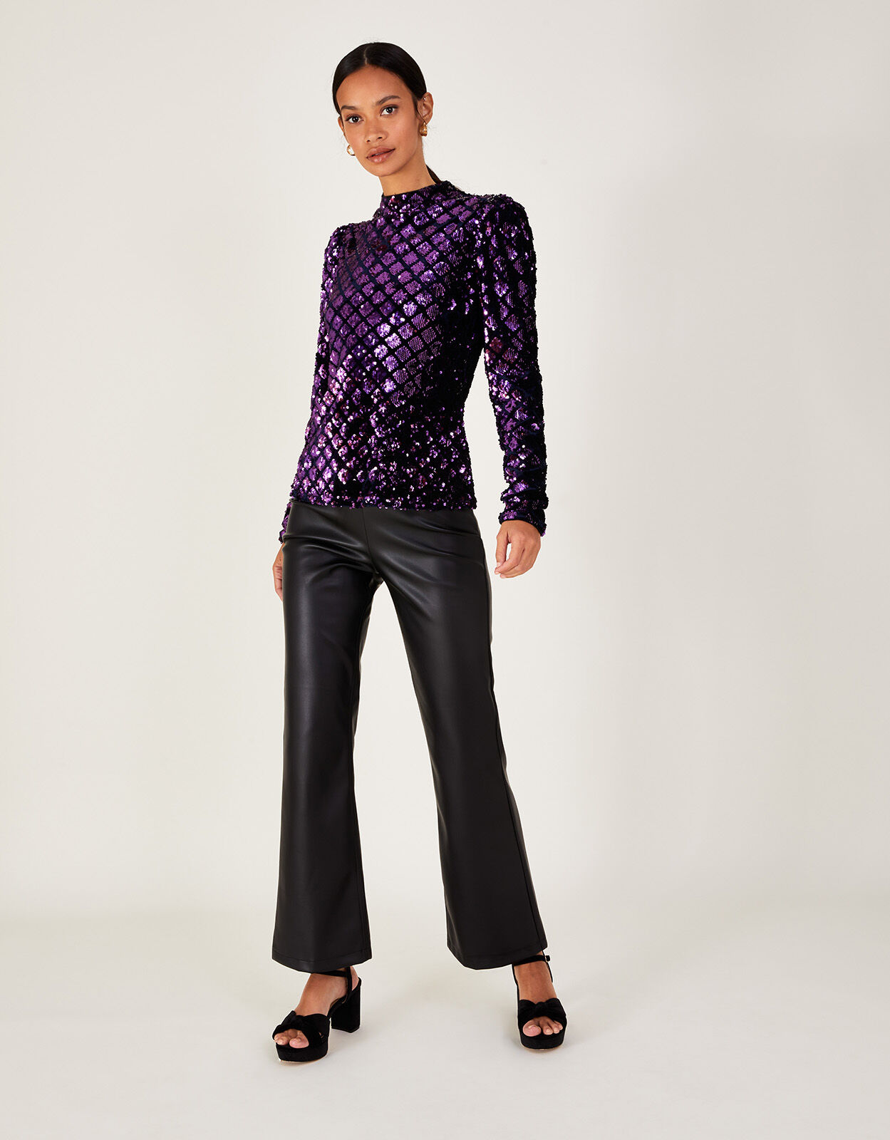 Cindy Sequin Top Purple