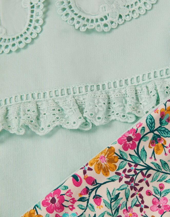 Baby Floral Embroidered Top & Sweatpants Set, Green (GREEN), large