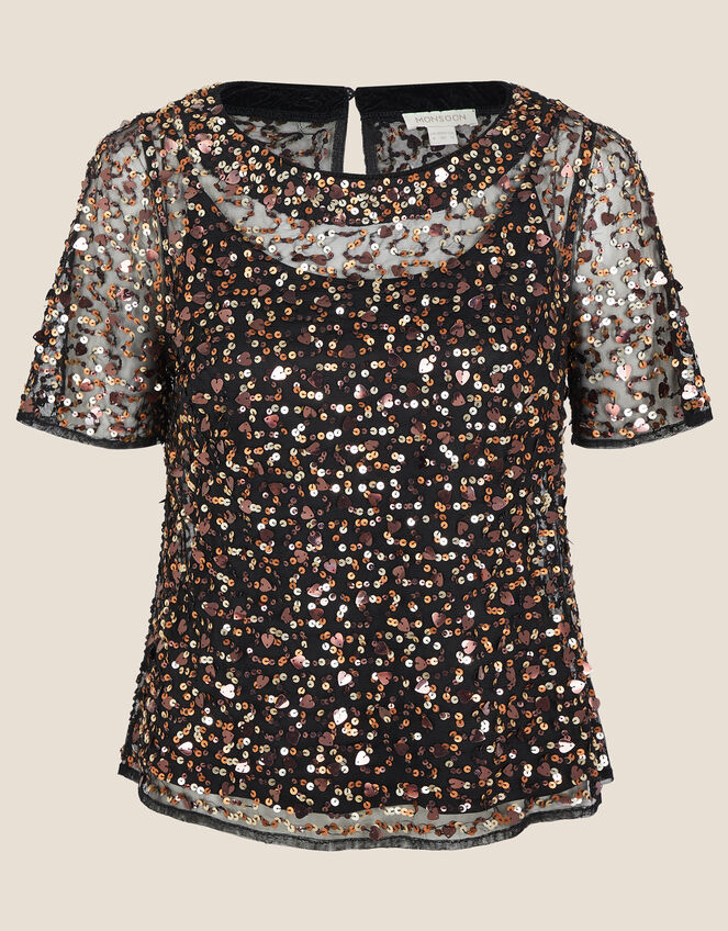 Toni Sequin T-Shirt, Black (BLACK), large