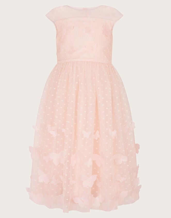 Polka Dot Butterfly Tulle Dress, Pink (PALE PINK), large