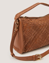 Bertie Woven Leather Bag, , large