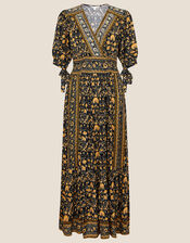 Ariel Heritage Print Midi Dress, Black (BLACK), large