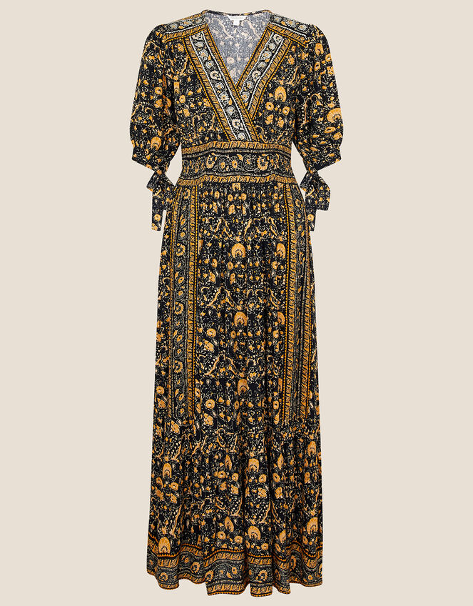 Ariel Heritage Print Midi Dress, Black (BLACK), large