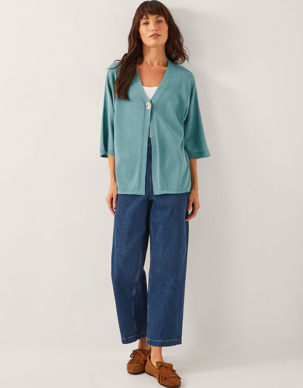 Beth Single Button Cardigan, Green (GREEN), large