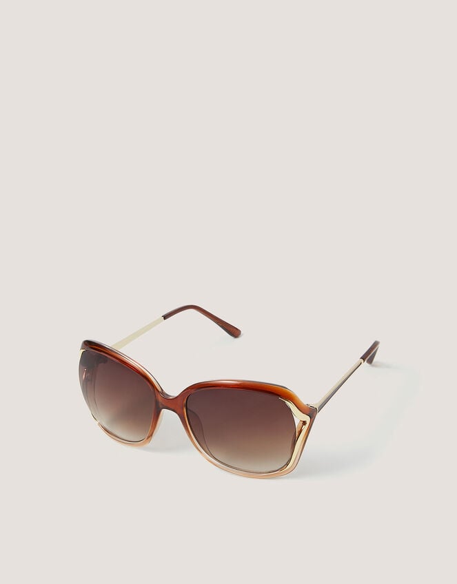 Oversized Ombr&eacute; Wrap Sunglasses, , large