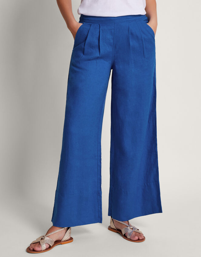 Solene Wide Leg Trousers, Blue (COBALT), large