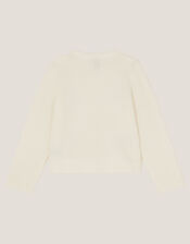 Bow Embellished Cardigan, Ivory (IVORY), large