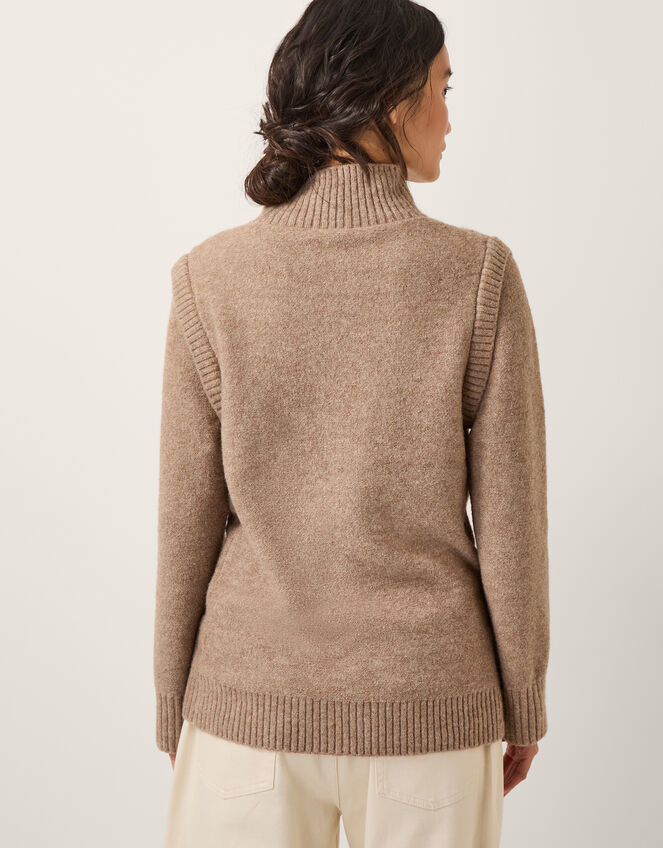 Candice Embellished Cable Knit Jumper, Mink (MINK), large