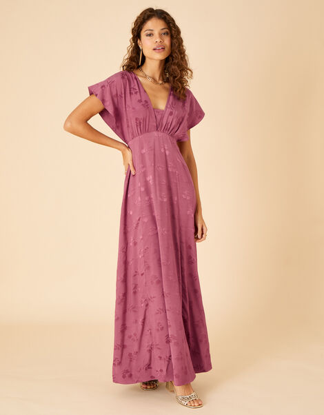 Donna Satin Jacquard Maxi Dress, Pink (ROSE), large