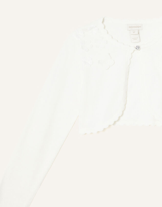 3D Flower Cardigan, Ivory (IVORY), large