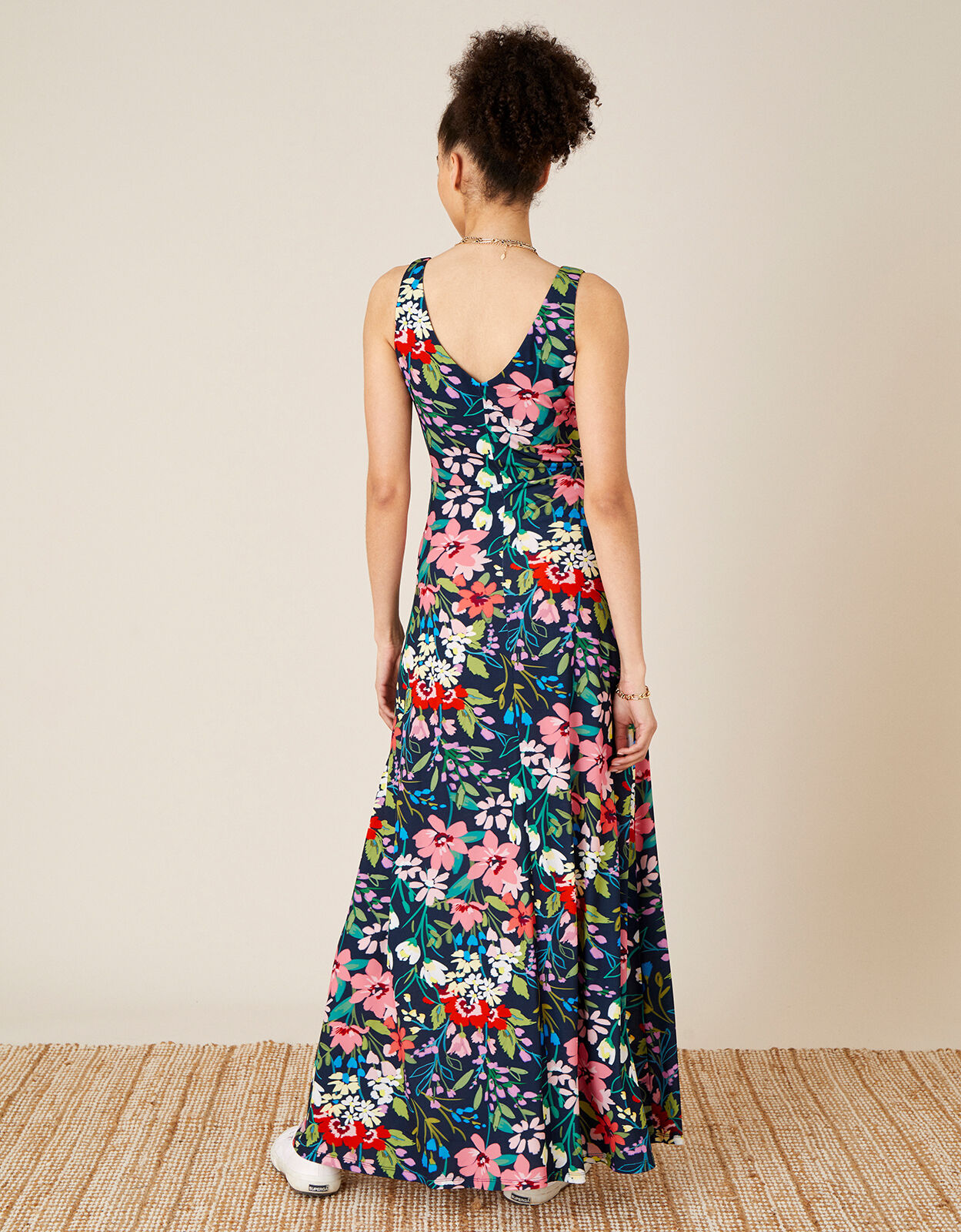 Floral jersey maxi dress discount