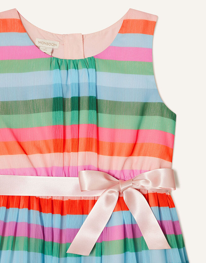 Desert Stripe Chiffon Dress, Pink (PALE PINK), large