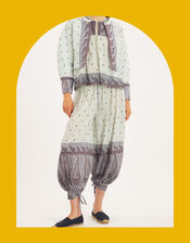 Antik Batik Johri Paisley Sarouel Trousers, Blue (AQUA), large