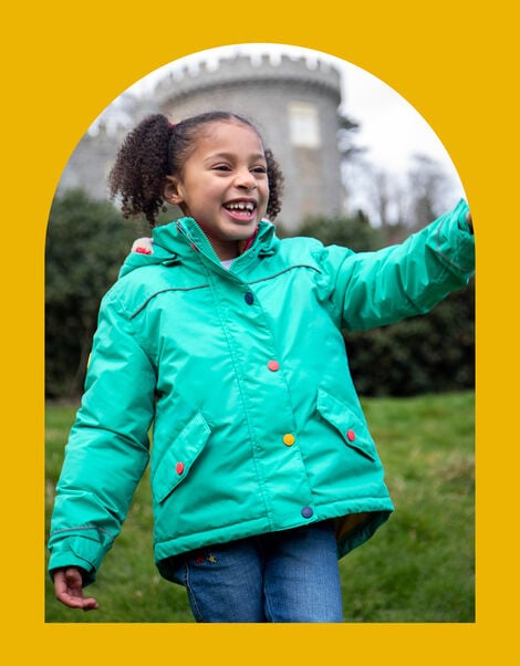 Frugi Rambler 3-in-1 Raincoat, Green (GREEN), large