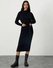 Plain Popper Side Dress, Black (BLACK), large